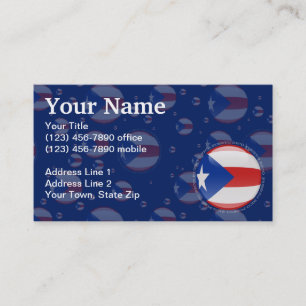 Carte De Visite Drapeau de bulle de Porto Rico