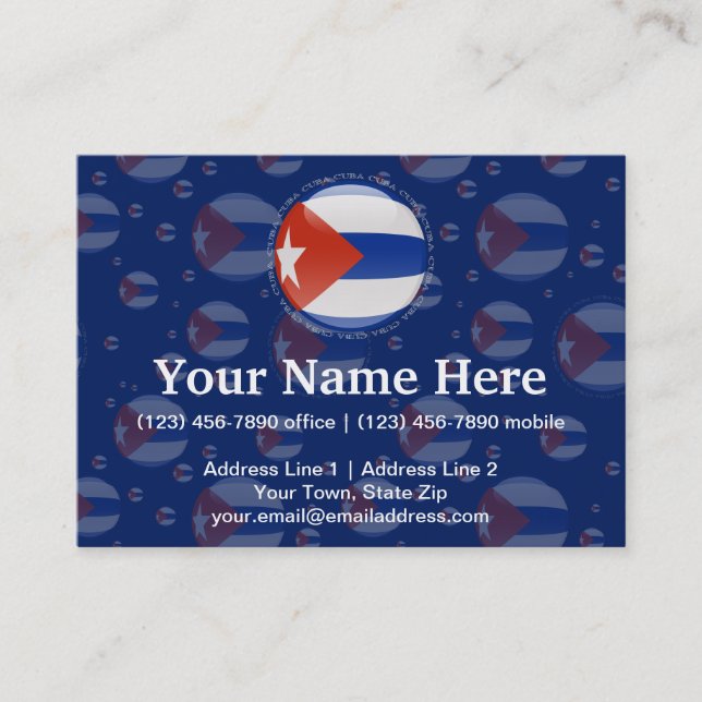 Carte De Visite Drapeau de bulle du Cuba (Devant)