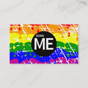 Carte De Visite Drapeau de fierté LGBT Coloré Je suis né