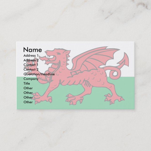 Carte De Visite Drapeau de Gallois (Devant)