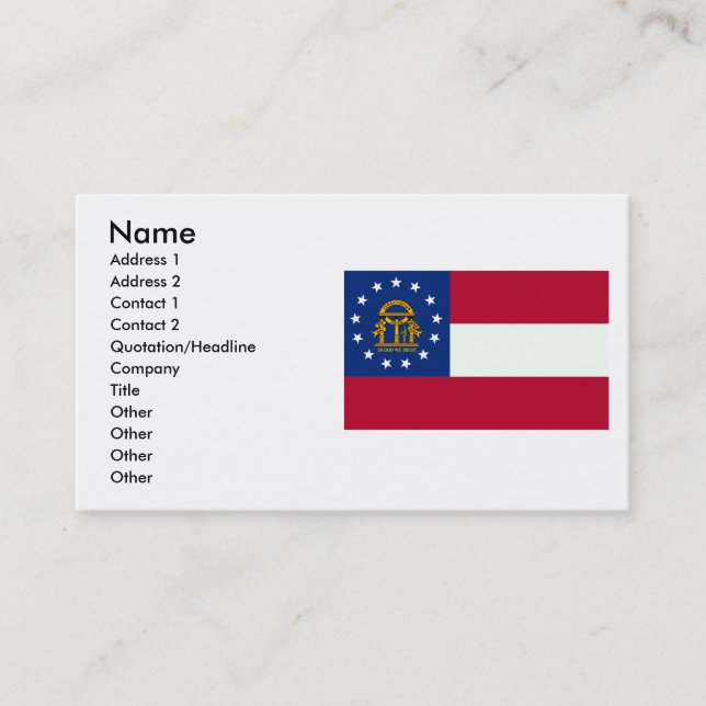 Carte De Visite Drapeau de la Géorgie (Devant)