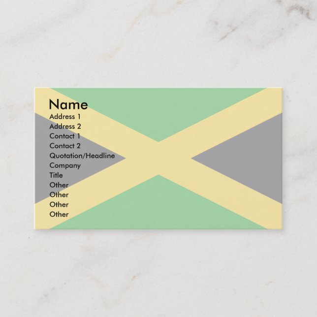 Carte De Visite Drapeau de la Jamaïque (Devant)