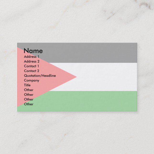Carte De Visite Drapeau de la Palestine (Devant)
