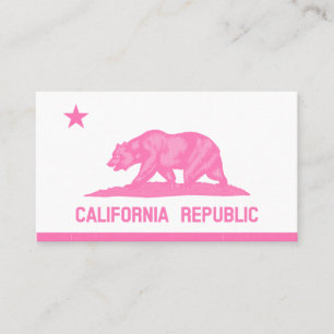 Carte De Visite Drapeau de la République de Californie Rose Profes
