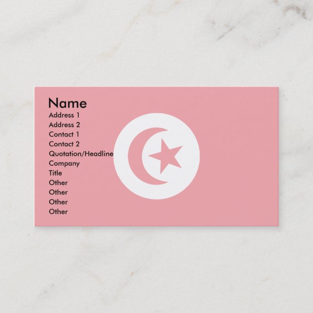 Carte De Visite Drapeau de la Tunisie (Devant)