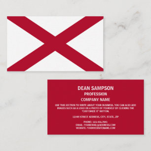 Carte De Visite Drapeau de l'Alabama