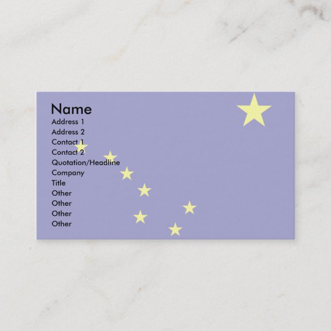 Carte De Visite Drapeau de l'Alaska (Devant)