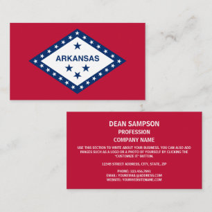 Carte De Visite Drapeau de l'Arkansan, Drapeau de l'Arkansas