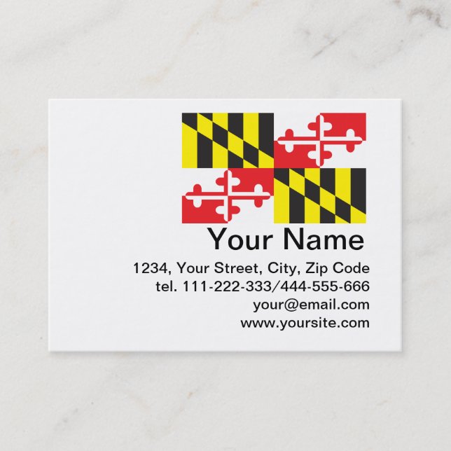 Carte De Visite Drapeau de l'état du Maryland (Devant)