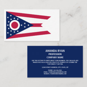 Carte De Visite Drapeau de l'Ohioan, Drapeau de l'Ohio