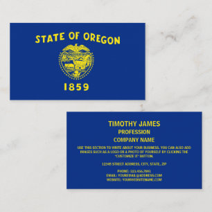 Carte De Visite Drapeau de l'Oregon, Drapeau de l'Oregon