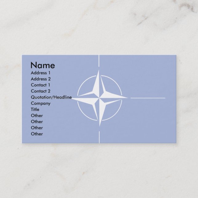 Carte De Visite Drapeau de l'OTAN (Devant)
