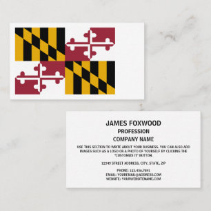 Carte De Visite Drapeau de Marylander, Drapeau du Maryland