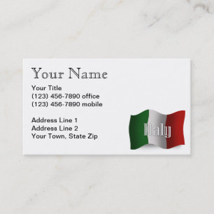 Carte De Visite Drapeau de ondulation de l'Italie