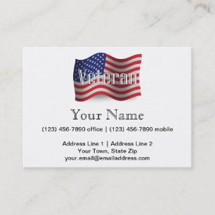 Carte De Visite Drapeau de ondulation de vétéran des Etats-Unis