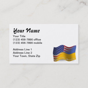 Carte De Visite Drapeau de ondulation Ukrainien-Américain