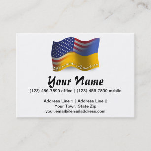 Carte De Visite Drapeau de ondulation Ukrainien-Américain