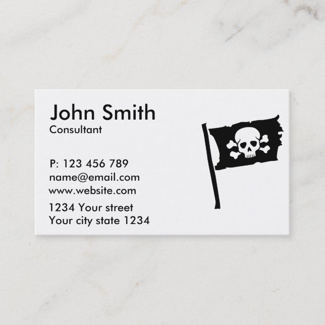 Carte De Visite Drapeau de pirate (Devant)