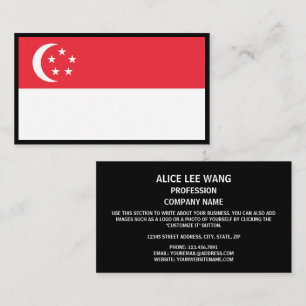 Carte De Visite Drapeau de Singapour, Drapeau de Singapour