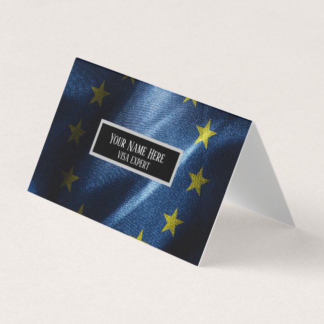 Carte De Visite Drapeau de soie de l'UE (Devant)