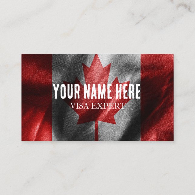 Carte De Visite Drapeau de soie du Canada (Devant)