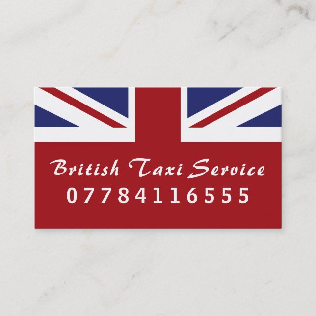 Carte De Visite Drapeau de taxi britannique (Devant)