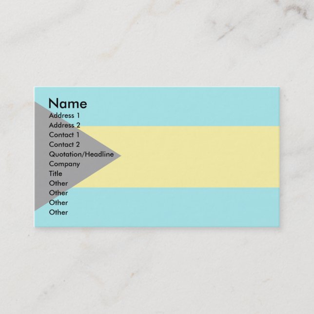 Carte De Visite Drapeau des Bahamas (Devant)