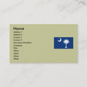 Carte De Visite Drapeau d'état de la Caroline du Sud