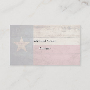 Carte De Visite Drapeau d'état du Texas sur le vieux grain en boi