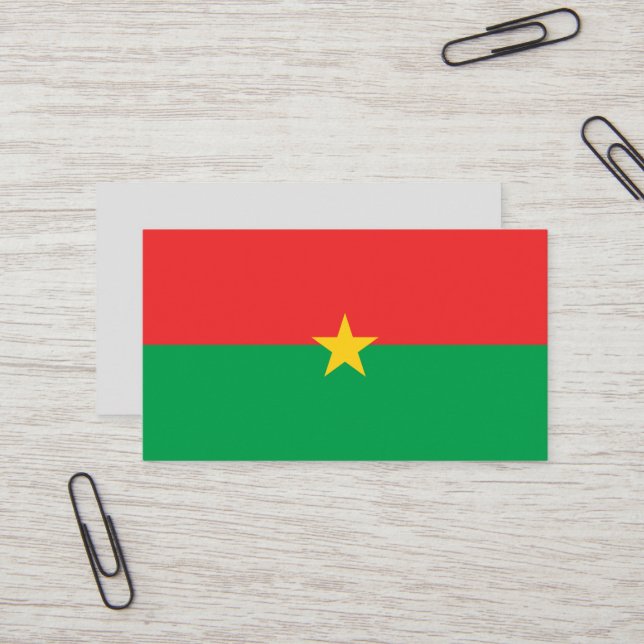 Carte De Visite drapeau du Burkina Faso (Devant/Arrière en situation)
