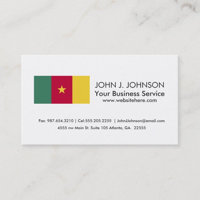 Carte De Visite Drapeau du Cameroun (Devant)