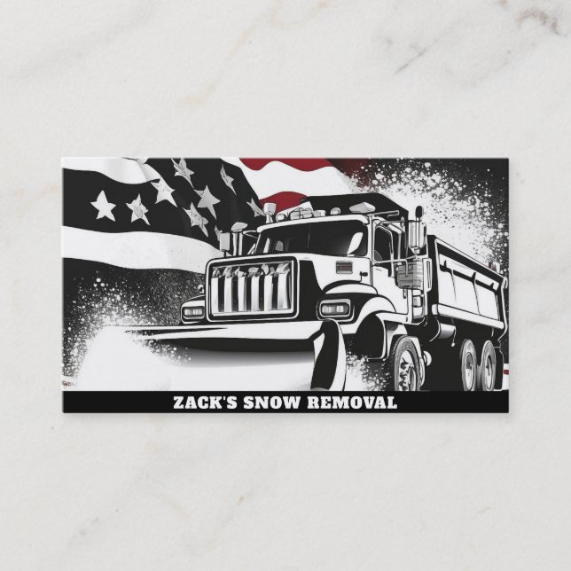 Carte De Visite *~* Drapeau du camion d'enlèvement de neige Rouge  (Devant)