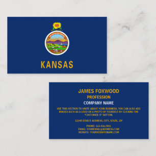 Carte De Visite Drapeau du Kansan, Drapeau du Kansas