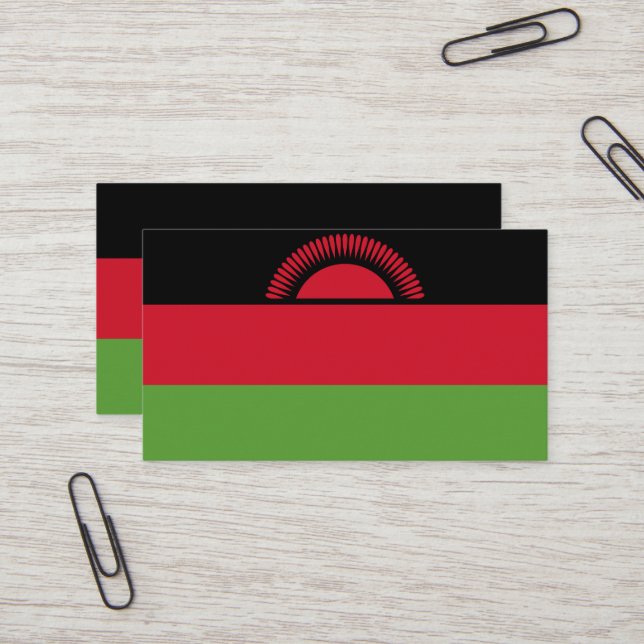 Carte De Visite drapeau du Malawi (Devant/Arrière en situation)