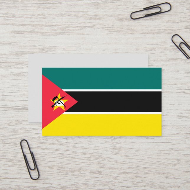 Carte De Visite Drapeau du Mozambique (Devant/Arrière en situation)