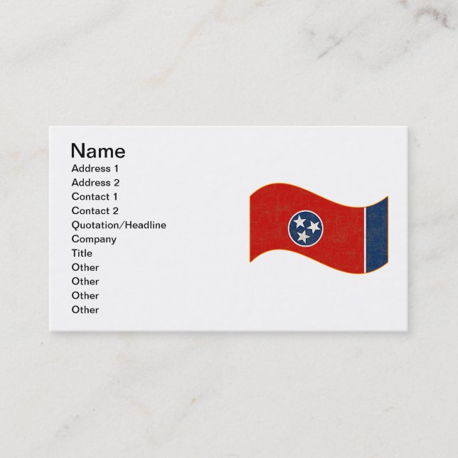 CARTE DE VISITE DRAPEAU DU TENNESSEE (Devant)