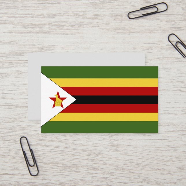 Carte De Visite drapeau du Zimbabwe (Devant/Arrière en situation)