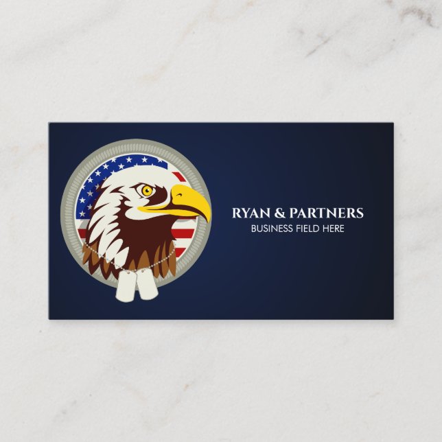 Carte De Visite Drapeau Eagle Emblem USA (Devant)
