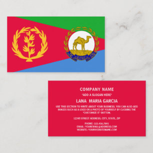 Carte De Visite Drapeau érythréen et Emblème national, Drapeau de 