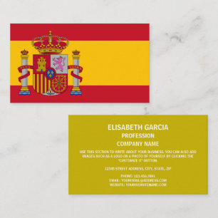 Carte De Visite Drapeau espagnol et armoiries, Drapeau espagnol