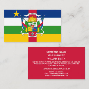 Carte De Visite Drapeau et armoiries de la République centrafricai