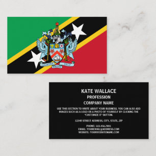 Carte De Visite Drapeau et armoiries de Saint-Kitts-et-Nevis