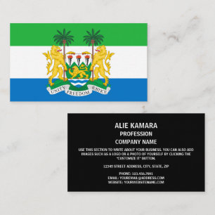 Carte De Visite Drapeau et armoiries de Sierra Leone, Sierra Leone