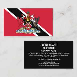 Carte De Visite Drapeau et armoiries de Trinité-et-Tobago