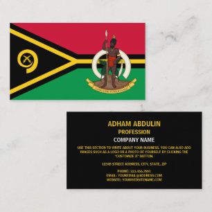 Carte De Visite Drapeau et armoiries de Vanuatu