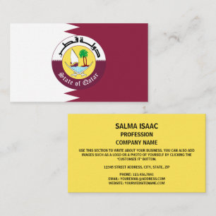 Carte De Visite Drapeau et emblème du Qatar
