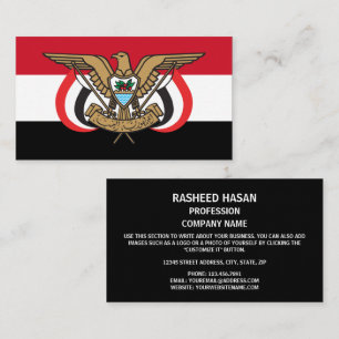 Carte De Visite Drapeau et emblème du Yémen, Drapeau du Yémen