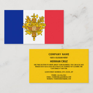 Carte De Visite Drapeau et Emblème français, Drapeau de France