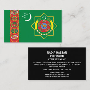 Carte De Visite Drapeau et emblème turkmène, Drapeau du Turkménist