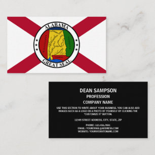 Carte De Visite Drapeau et phoque de l'Alabama